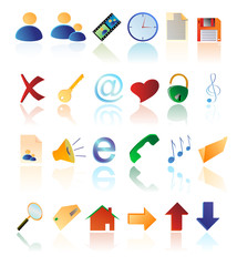 multicolored icons