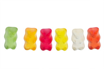 gummy bears isolated on white