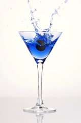 Blue martini splash