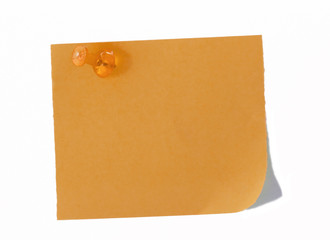 isolated blank postit paper on withe background