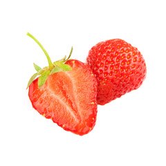 strawberry over white