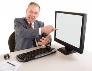 Middle Aged Businessman Angry about Something