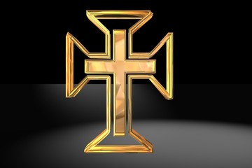 Obraz premium Christliches Kreuz in Gold