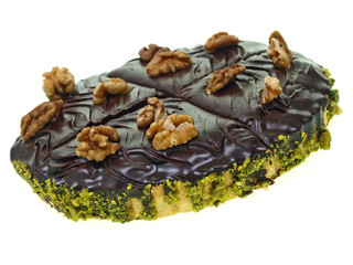 walnuss torte mit schokoladen überzug