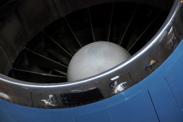 Obraz premium Jet Engine Turbine-Blue Casing