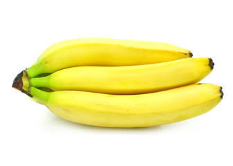 yellow banana fruits cluster isolated food on white