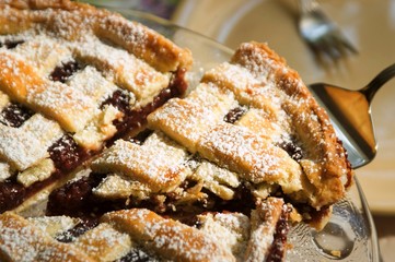 Lattice pattern of a freshly baked pie