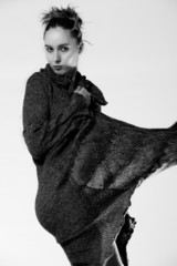 High fashion model posing flirtive