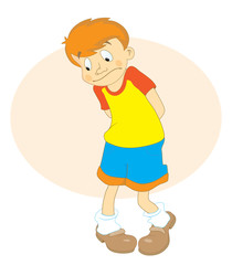 Sad boy looking down