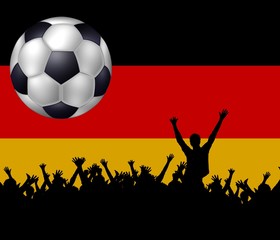 Deutschland fussball fans mit flagge