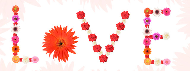 love written with flowers