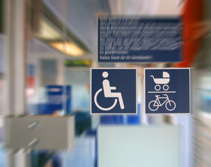 signs in the train car