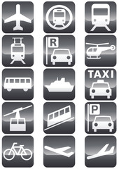 Panneau de transport noir (reflet) 