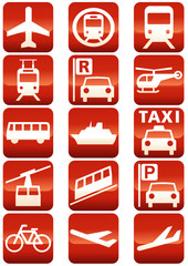 Panneau de transport rouge (reflet) 