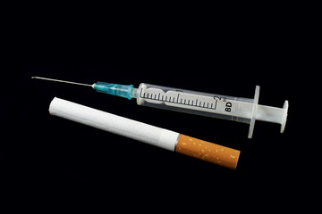 syringe and cigarette
