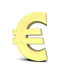 Obraz premium Euro currency symbol on white background with clipping path