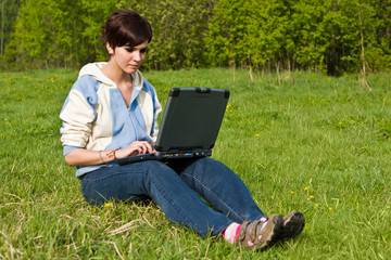 Girl with a laptop