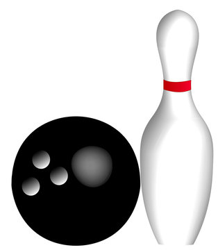Ten Pin Bowling Ball And Pin