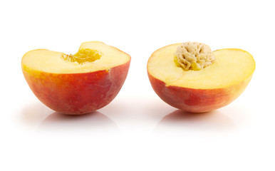 halves of peach