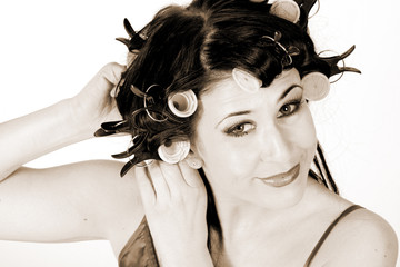 Haare aufwickeln