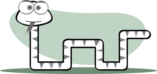 Cartoon Snake in Black and White