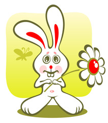 bunny and flower
