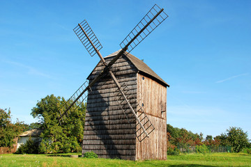 Fototapeta na wymiar Traditional czech rotary windmill