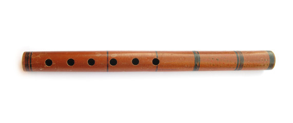 Pipe wooden traditional musical wind instrument