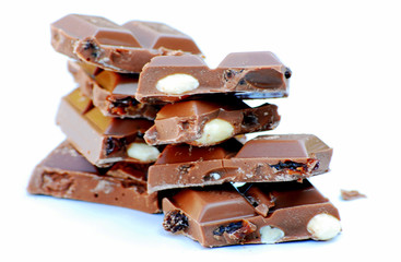 chocolate bar with fruit and nuts