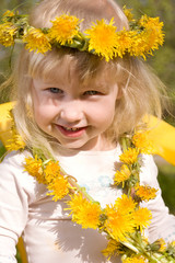 little girl in flower wreath