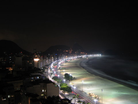Copacabana at night, Rio de Janeiro, Brazil