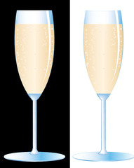 glass of the champagne