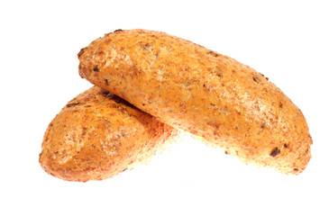 Baked bread isolated on white background