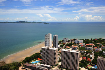 Thailand view of Jomtien and Pattaya bay