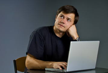 young person works with the computer