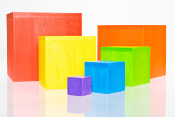 bright colored cubes