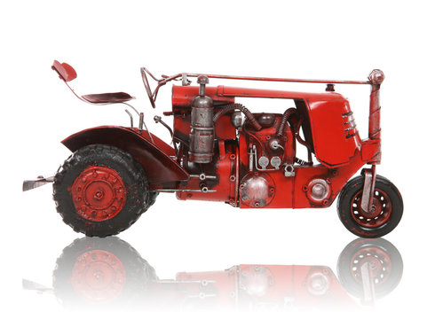 Old Antique Red Tractor