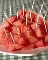 Watermelon and toothpicks