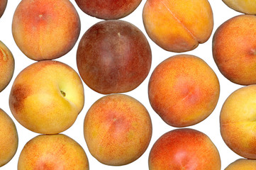 Peaches on White Bacground