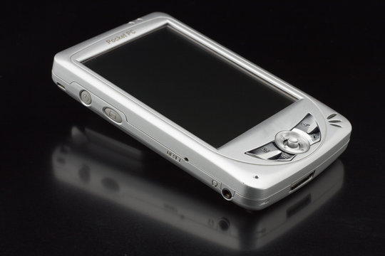 PDA on shiny black background