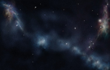 Obraz na płótnie Canvas Cyfrowy utworzony starfield z Mgławica kosmicznej