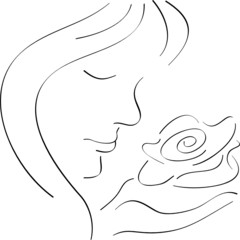 Face and rose