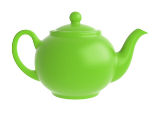 green teapot isolated