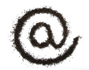 email sign made with green tea leaf