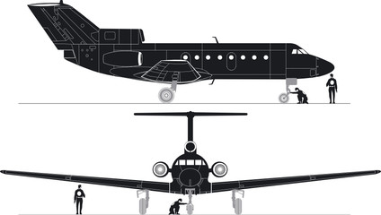 Vector hi-detailed jet silhouettes