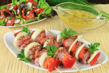 Meat and salad