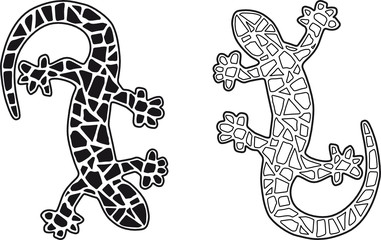 Gecko mosaïque vectoriel - obrazy, fototapety, plakaty