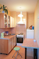 interior of the small kitchen