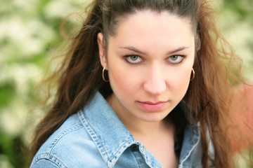 Naklejka premium girl with green eye