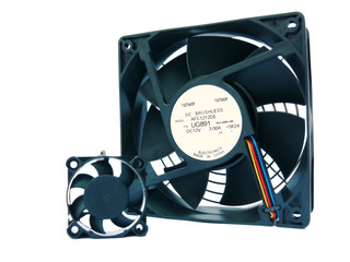 Large and small computer fans